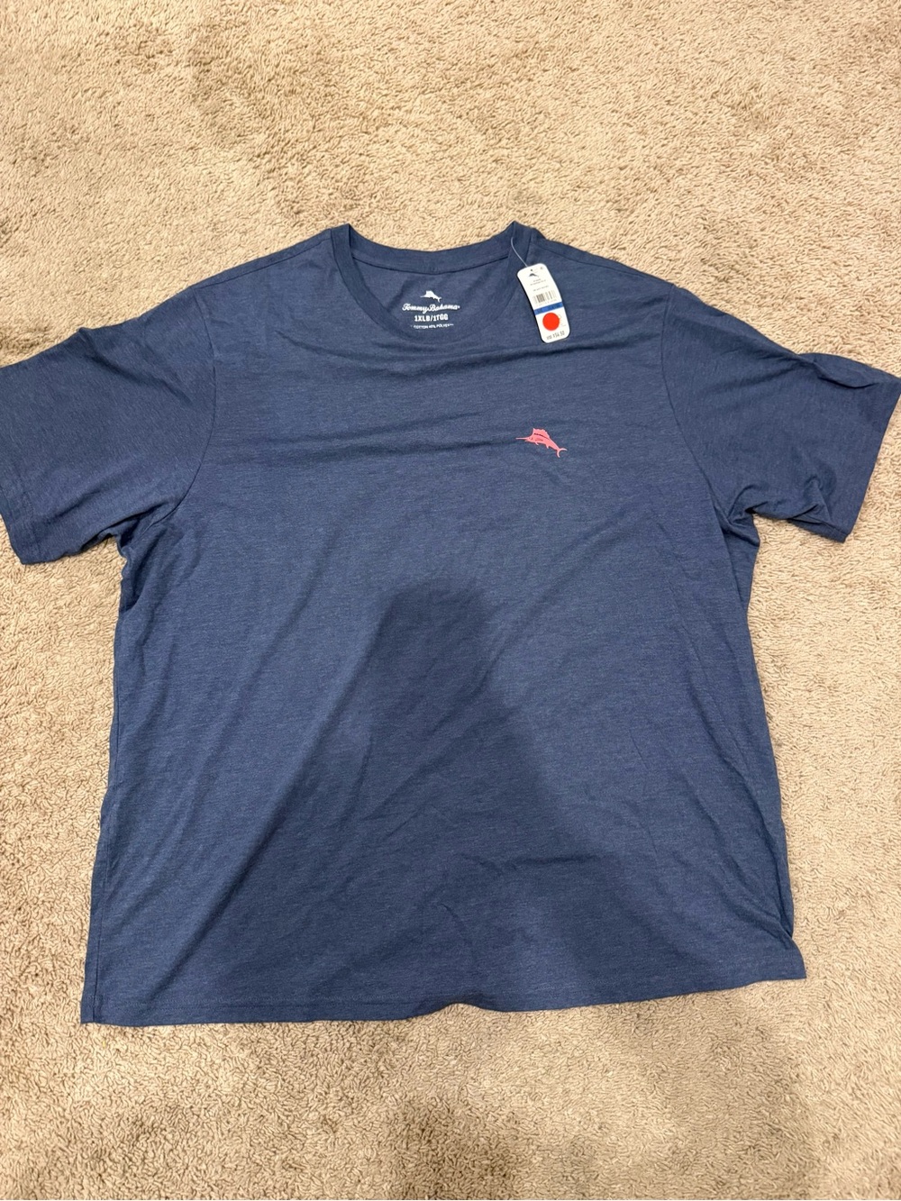 NWT Tommy Bahama Sip Happens T-Shirt Mens 1XB Navy Heather Wine Graphic